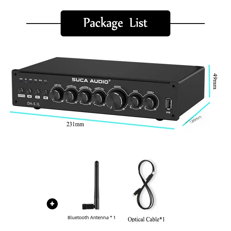 50W Channel Digital Bluetooth Power Amplifier Hifi Subwoofer