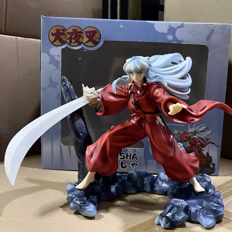 

20cm Anime Inuyasha Figure いぬやしゃ Broadsword Battle HM 1/7 Higurashi Kagome PVC Action Figure Collection Model Toy Figurine Gift