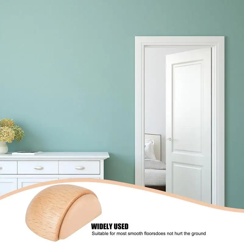 Creative Solid Wooden Door Stopper Non-Slip Stop Baby Protection Wedge Anti-collision Gate Decor Catch Floor Nail-free