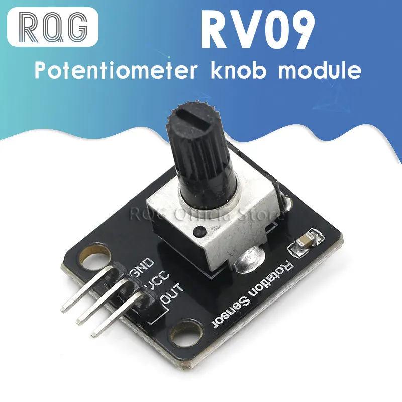 Pi Arduino 전자 블록 용 회전식 전위차계 아날로그 노브 모듈 arduino 용 RV09 로터리 엔코더|전압 조정기/안정 ...