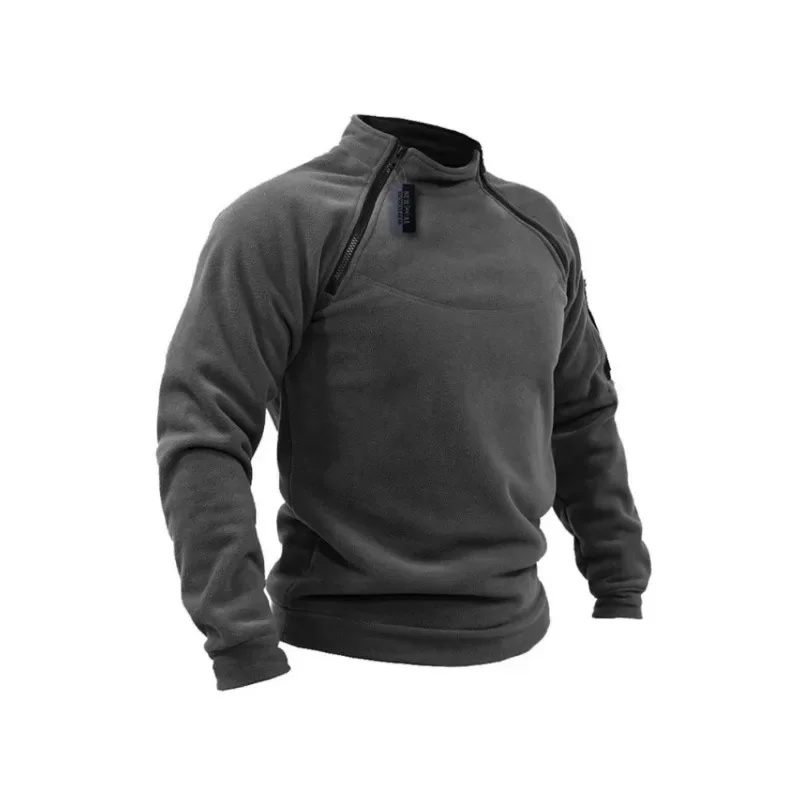Mens Tactical Outdoor Polar Fleece Jacket Hunting Clothes Warm Zipper Pullover Man Windproof Coat Thermal Hiking Camping Sweater