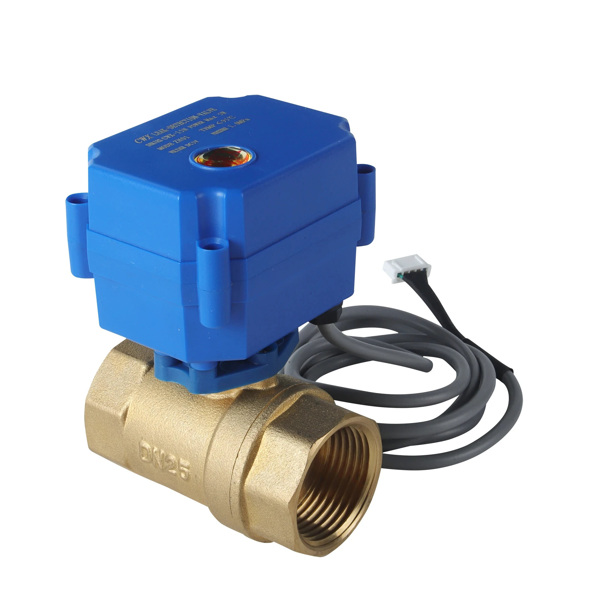 Water Leakage Alarm Device with Brass Smart Valve DN15/DN20/DN25 & 2pcs 6-Meter Long Water Sensor Protection Against Leaks