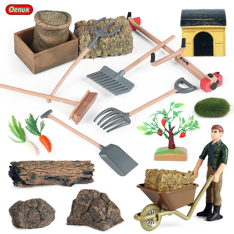 

Фигурка животных из серии «Ферма» Oenux, имитация модели, украшение для дома, фигурка пальмы, миниатюрная милая детская игрушка