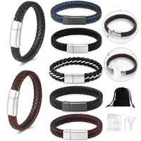 Cremation Urns Bracelet Free Engraving Leather Man Memorial Bangle With Metal Buckle Small Urns For Ashes Keepsake Jewelry 1