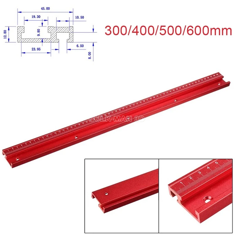 

300/400/500/600mm Aluminium Alloy 45 Type T-Track T-Slot Miter Track With Scale DIY Table Saw Workbench Woodworking Tools