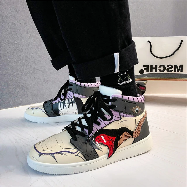 Cartoon Cosplay Sneakers Demon Slayer Shoes Men Women High Top Vulcanized Sports Running Shoes Kamado Tanjirou Casual Shoes she