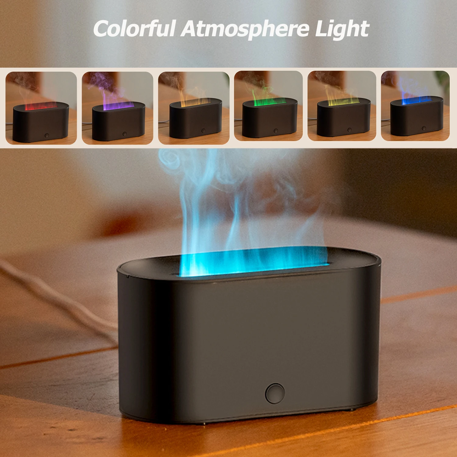 Small Defuser Mini Colorful Flame Air Aroma Diffuser Humidifier Aromatherapy ...