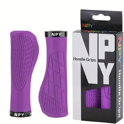 Premium Anti - Skid Lockable Mountain Bike Handlebar Grips - Soft, Comfortable Rubber for Cycling Enthusiasts (Purple)