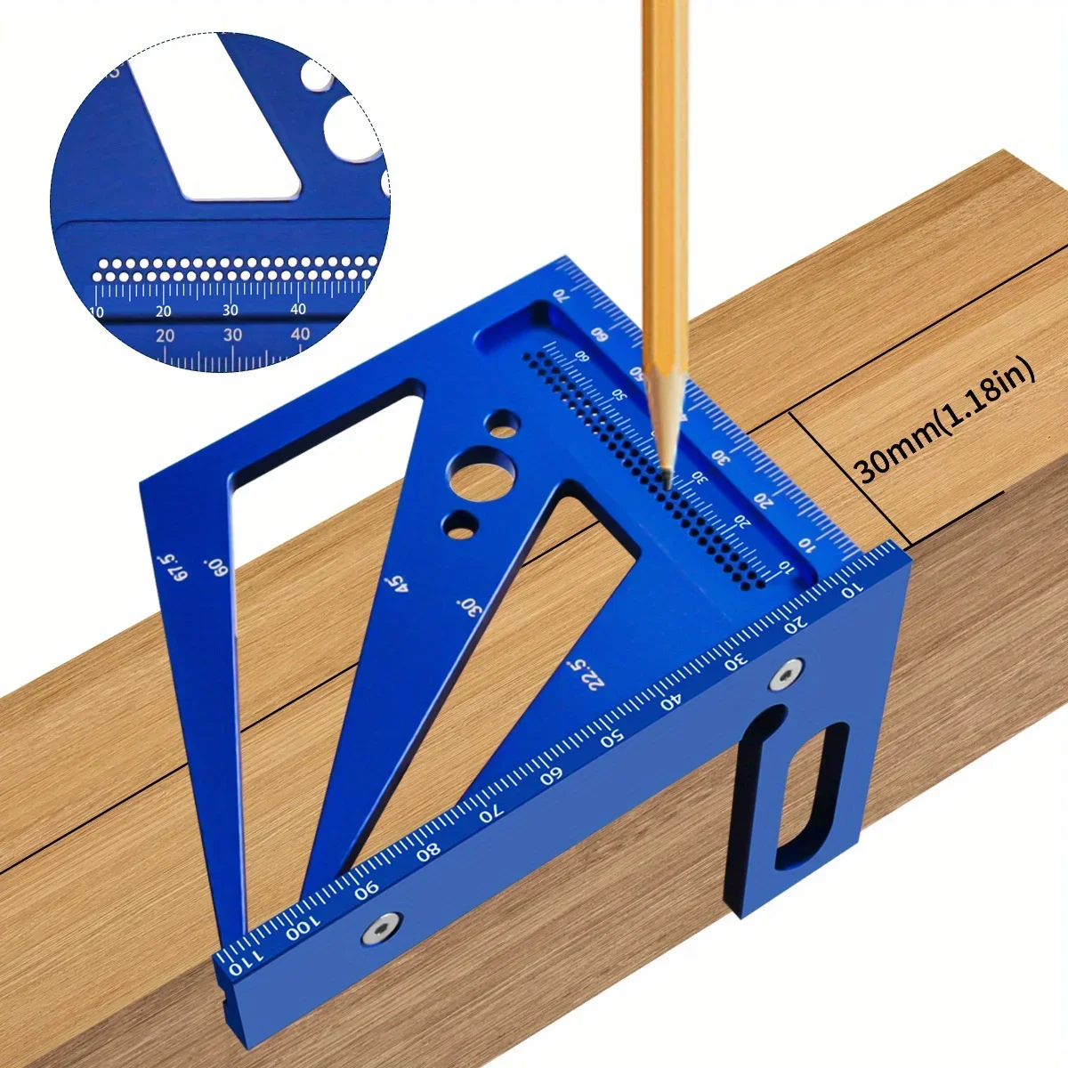 3D Multi-Angle Measuring Ruler,Premium Carpenter Square Smart Square,7x8 Inch Woodworking Speed