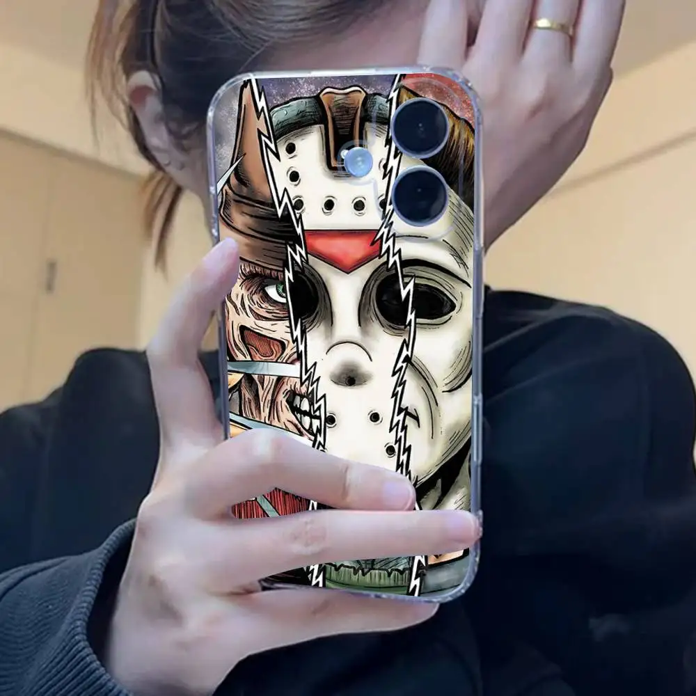 Horror Halloween Transparent Phone Case - Michael Myers Design, Soft TPU Silicone