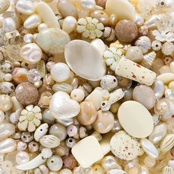 Colorful Bowknot, Star, Heart, and Butterfly Acrylic Beads - Random mix 20g (Beige)