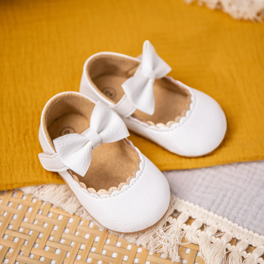New Spring Autumn Baby Shoes Fashion Bow Princess Party Baby Girl Shoes Non-slip Rubber Sole First Walker Crib Shoes