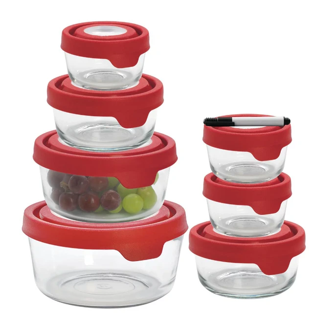 Anchor Hocking Trueseal Clear Glass Food Storage, 15 Piece Set Kitchen  Organizer Food Boxes Packaging - Food Storage Container - AliExpress
