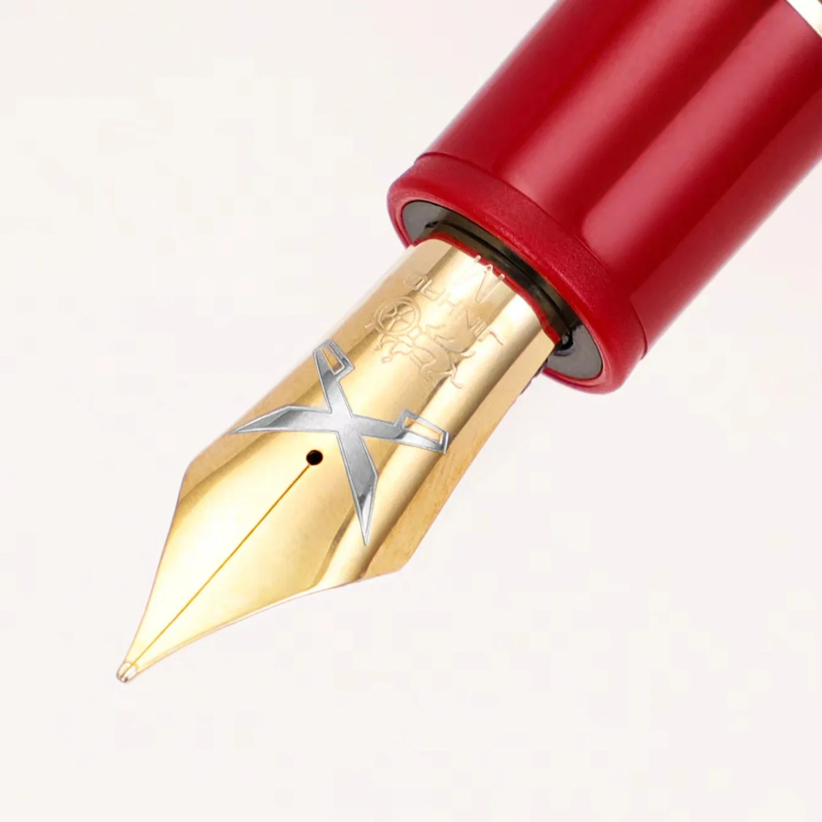 JINHAO 1935 TIANDAO 만년필, 고급 기타 클립, F/M 펜촉, 투명 빨간색 쓰기 잉크 펜, 사무실 학교 용품 문구