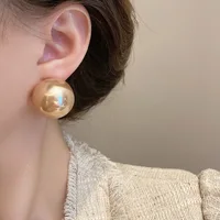 New Large Round Pearl Earrings French High-End Feeling Light Luxury Earrings Fashion Single Item Women's Wedding Jewelry Gifts - Image 6