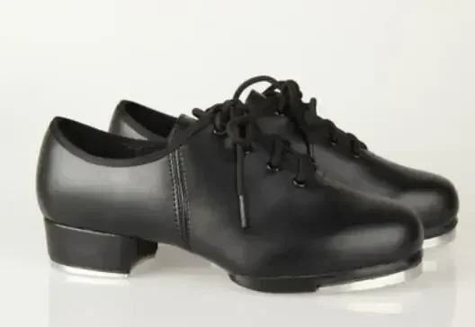 Classic Clogging Tap Shoes For Men And Women Lace Up Human Leather Middle Heel Jazz Tap Dance Shoes From Kids to Adult 26-46 4
