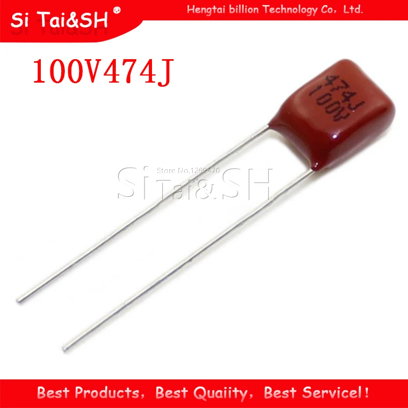 New 10PCS 100V474J 0.47UF 5% Pitch 5mm 470nf 474 100V CBB Polypropylene film capacitor