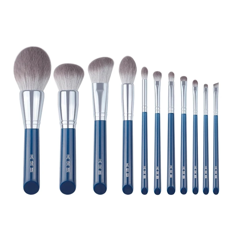 

MyDestiny High Endmakeup brush-The Sky Blue 11pcs Super Soft Fiber Makeup Brushes Set-high Quality Face&Eye Cosmetic Pens