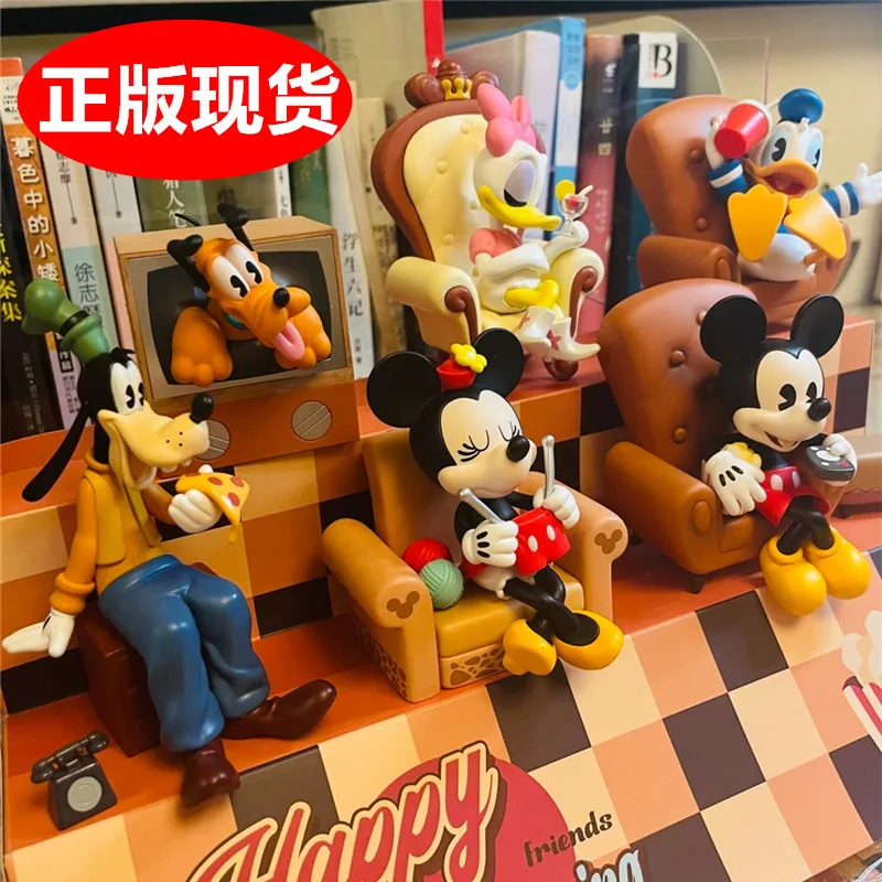 Originale Disney Mickey Mouse Decorazione In Pvc Anime Cartoon Figure Doll Goofy Dog Pluto Surprise Box Cake Deco Toy Regalo Di Compleanno