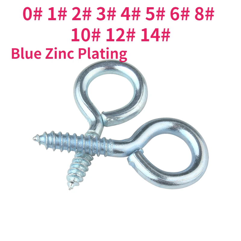 014BlueZincPlatingThreadedIronHookLightHookSelftappingHook