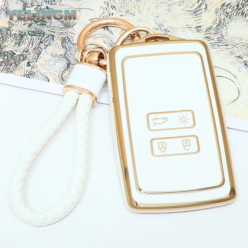 Key Case Cover Key Case For Renault Captur Koleos Kadjar Zoe Arkana Espace Clio Megane Grand Scenic Sandero Dacia Anti-dust Card Car Key Case Cover