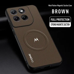 Business Mark Pattern PU Leather Phone Case - Premium Protective Cover for Edge 70 Fusion Plus (Brown)