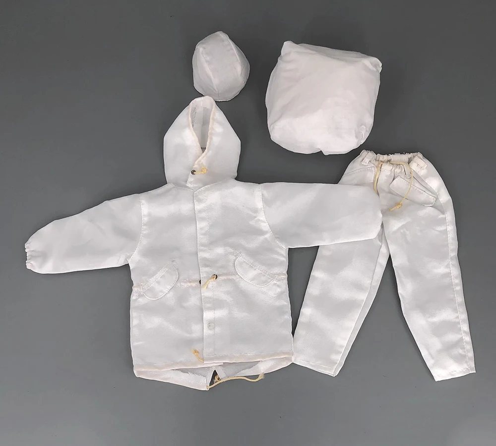 

Best Sell 1/6th DML WWII Series SS107 SS109 US. White Snow Sniper Body Dress Suit Caps For 12" Male Doll Scene Component DIY