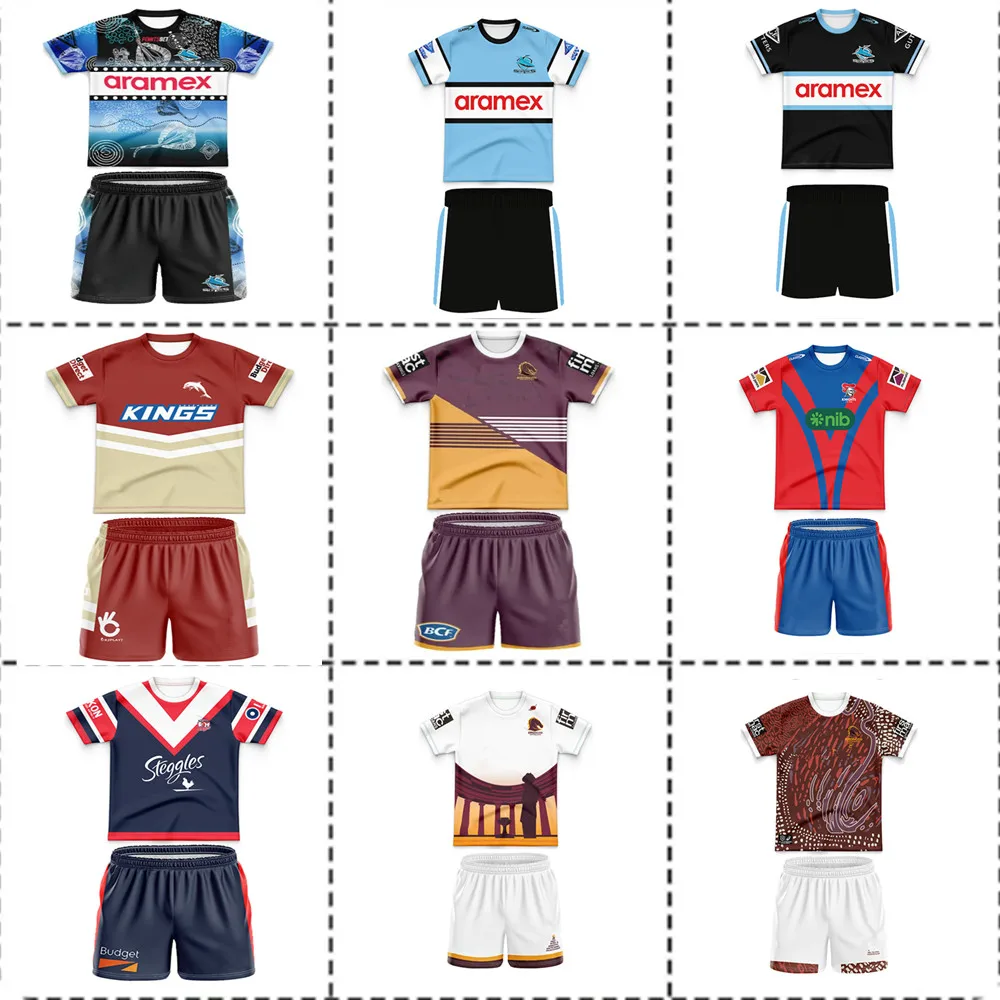 Rugby Jersey Cronulla Sharks Kids Kit Indigenous Jersey/ Kids Kit RUGBY JERSEY Size:16-26