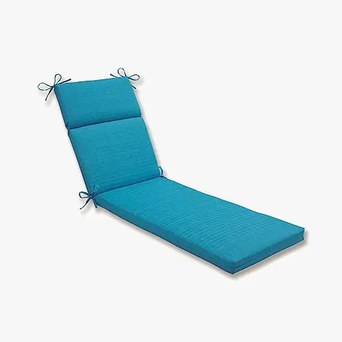 

Chino Solid Indoor/Outdoor Chaise Lounge Cushion Plush Fiber Fill, Weather and Fade Resistant, 80" x 23", Blue H pillow Cooling