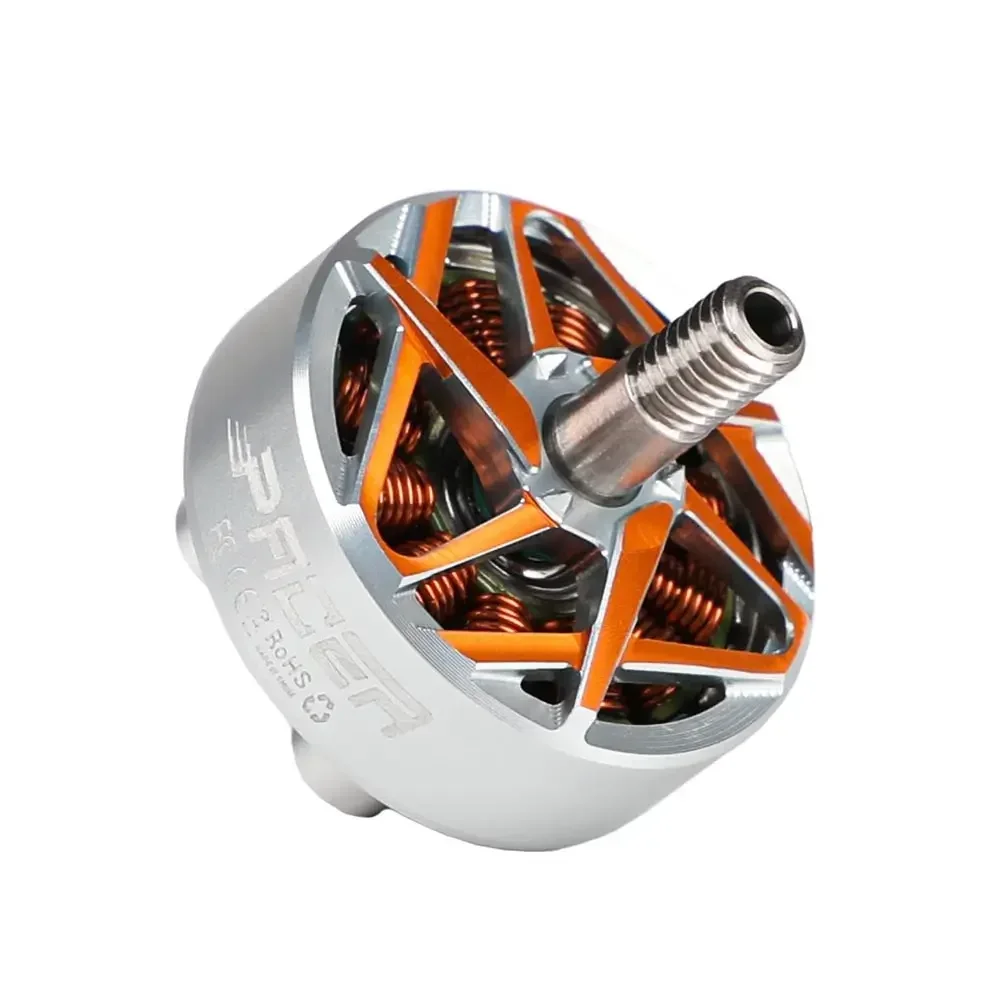 Vue latérale du moteur T-MOTOR HOBBY P2207 V3.0, montrant les spires en cuivre et l'hélice adaptée
