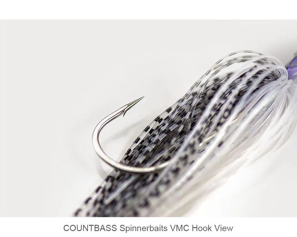 COUNTBASS 1/2 unzen Spinnerbaits mit VMC haken 5/0 Bass Angeln Lockt Silikon Rock Draht Baitss – Detail 11