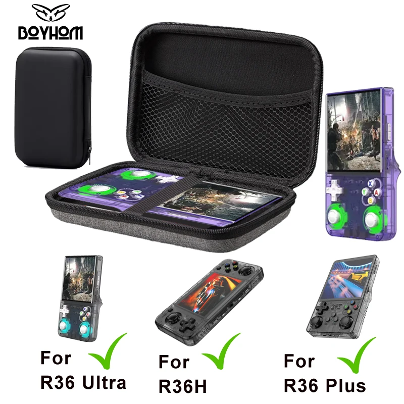 오리지널 BOYHOM R36S R36 울트라 휴대용 콘솔 케이스 EVA 충격 방지 하드 쉘 보호 스토리지 가방 포켓 게임 액세서리