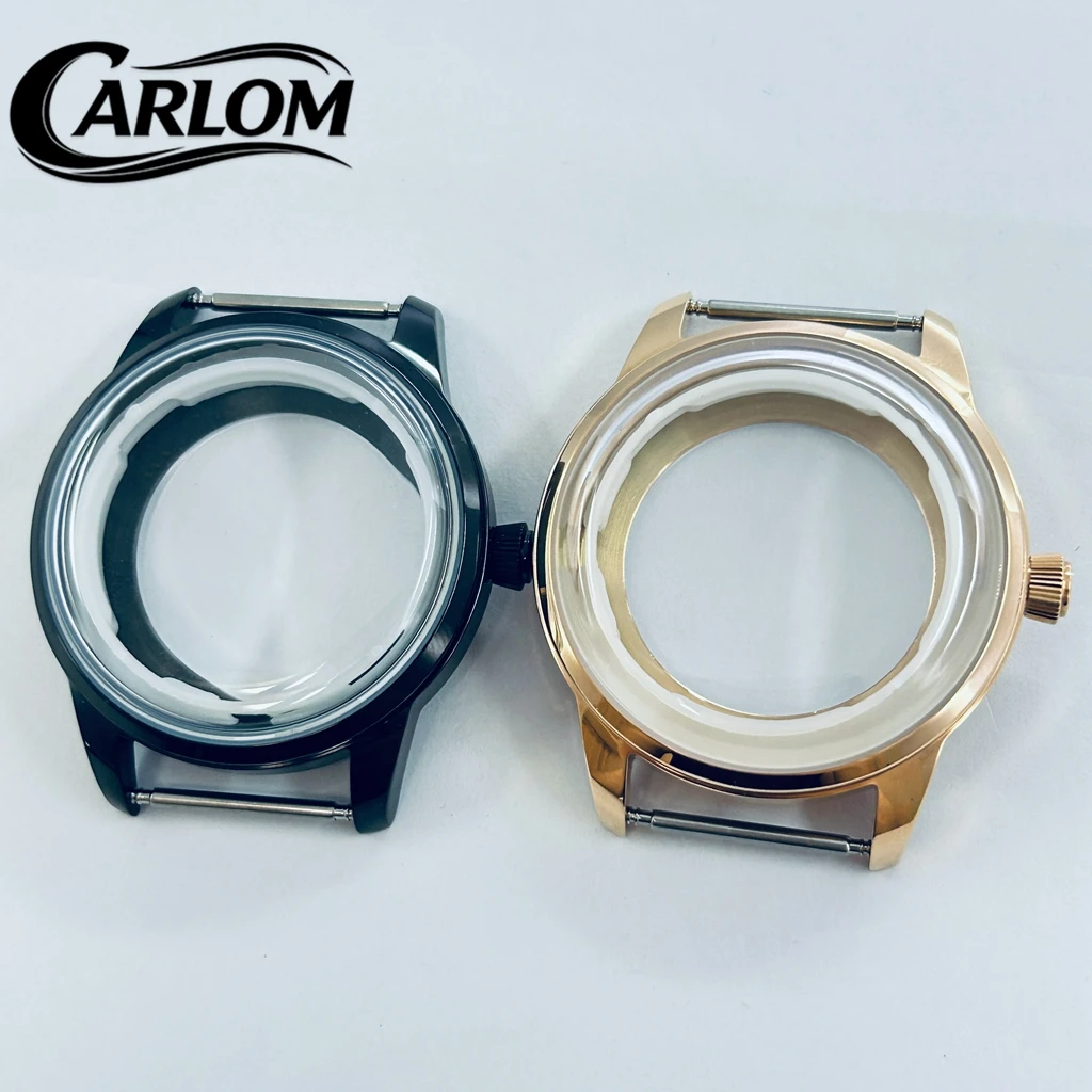 Elegant 40mm Cocktail Arch Watch Case - Silver, Black, Rose Gold Finishes