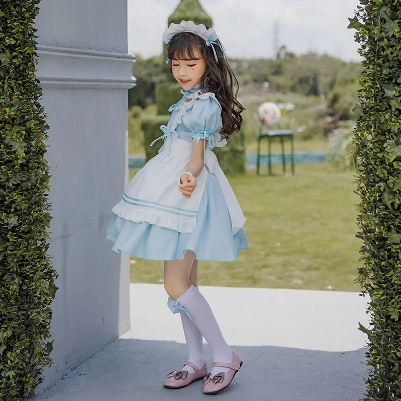 Blue Alice Girl Maid Clothes Children's Clothes Lolita Cute Lolita Dress Children's Princess Dress Goth