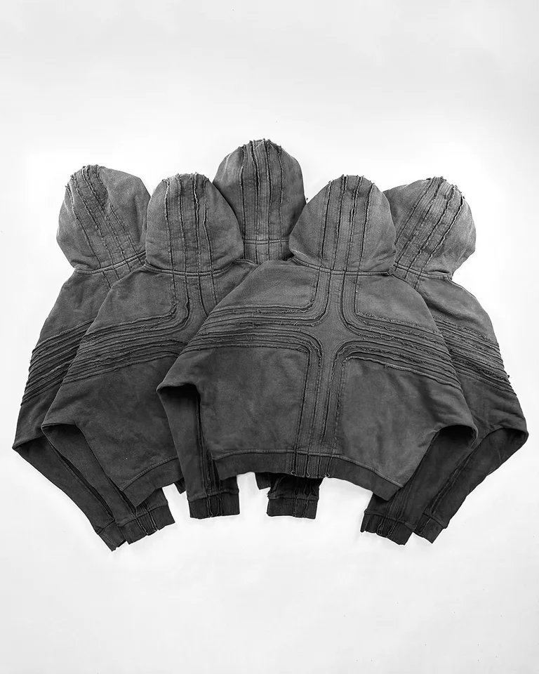 Sudadera Con Capucha Y2K Estilo Gótico Streetwear - Diseño De Doble Sombrero, Oversize Para Hombres Y Mujeres