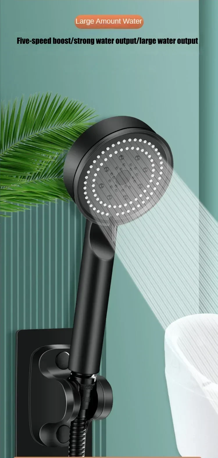 Description Picture 2 of item5 Modes Shower Head High Pressure Shower Head Water Saving Adjustable High Pressure Shower Head Set Bathroom Accessories