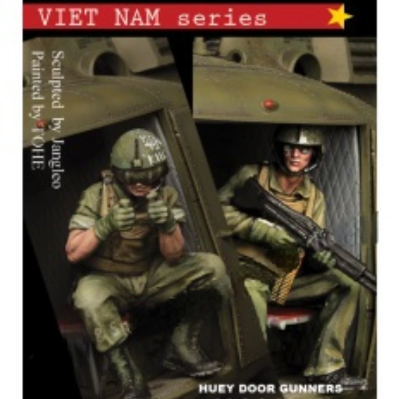 1/35 набор моделей фигурок из смолы для сборки, Вьетнамская война, армия США, вертолет, экипаж 2 солдата, несобранный, неокрашенный бесплатно