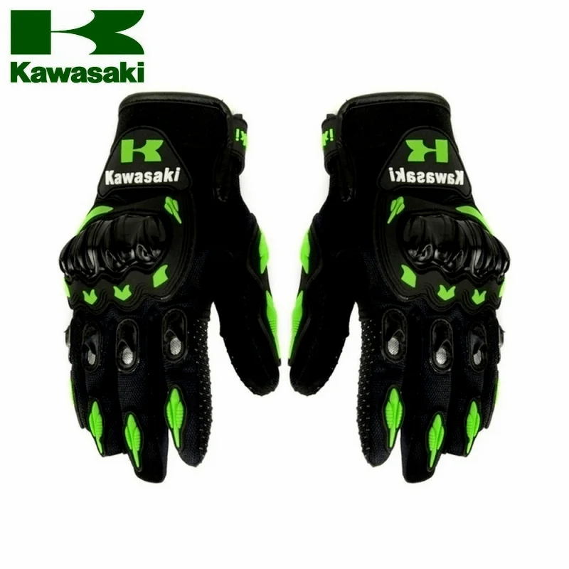 New Kawasaki Motorcycle Gloves Summer Riding Gloves Hard Knuckle Motorbike Tactical Gloves For Dirt Bike Motocross ATV UTV 2