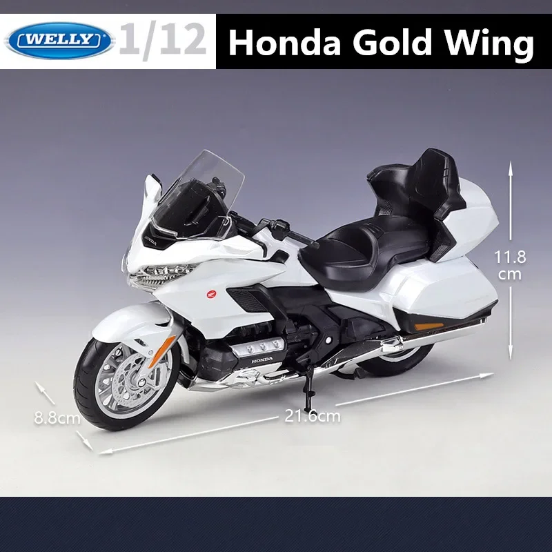 WELLY 1:12 HONDA 2020 Gold Wing Alloy Motorcycle Model Diecast Metal Toy Travel Street Motorcycle Model Collection Children Gift 5