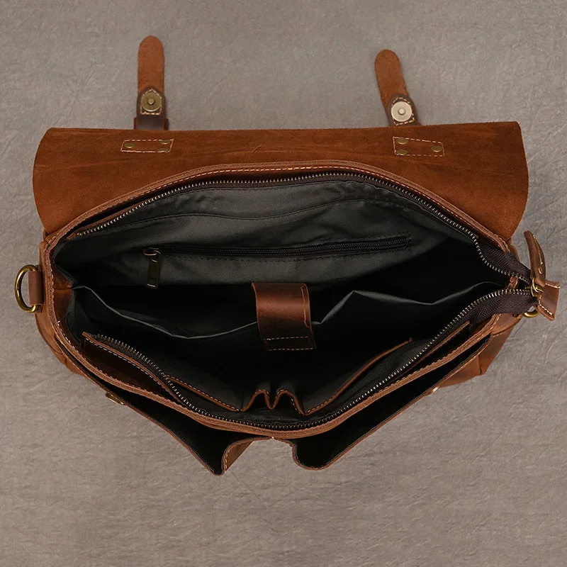 Genuine Leather Business Laptop Shoulder Bag