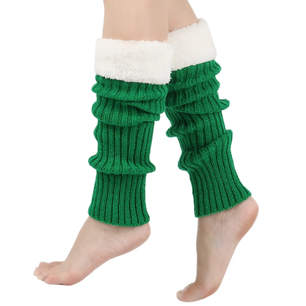 Damen-Beinlinge, Knöchel, Thermo-Winter, warm, Stretch, gestrickt, Slouch, Damen, dicke Wolle, Manschetten, Stiefelsocken, flauschige weibliche Gamasche, haarig – Detail 26
