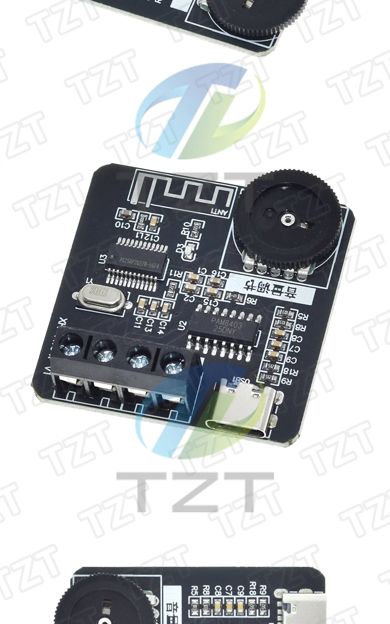 XH-A164 PAM8403 Bluetooth 5.0 Digital Power Amplifier Board 5V Typ-C 5W+5W Dual Channel Audio Amp für Auto Lautsprecher Subwoofe – Detail 7