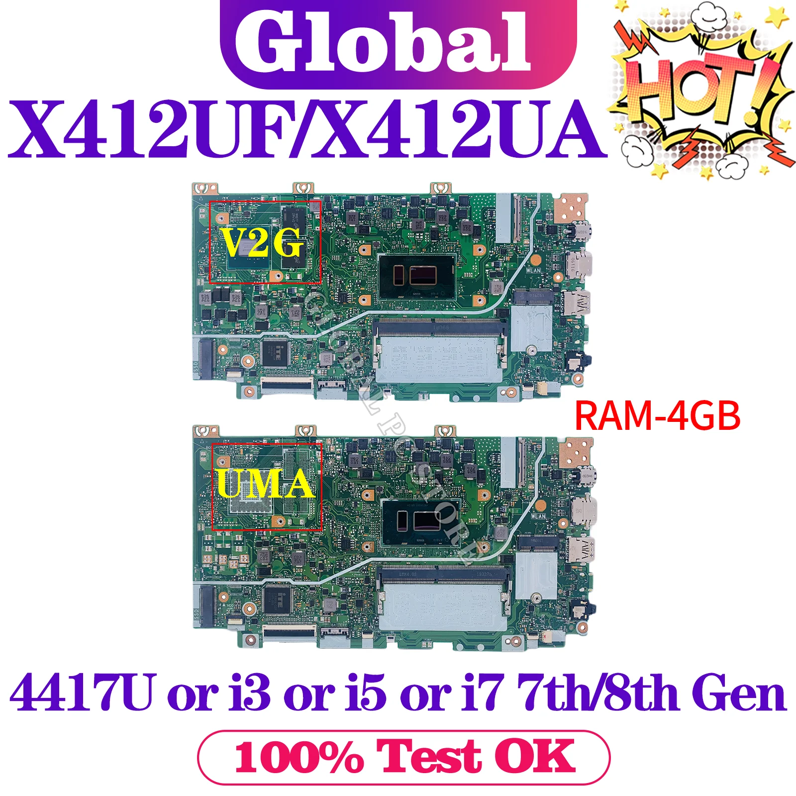 X412UF For ASUS X412UA X412U X412UB F412U J412U A412U Mainboard