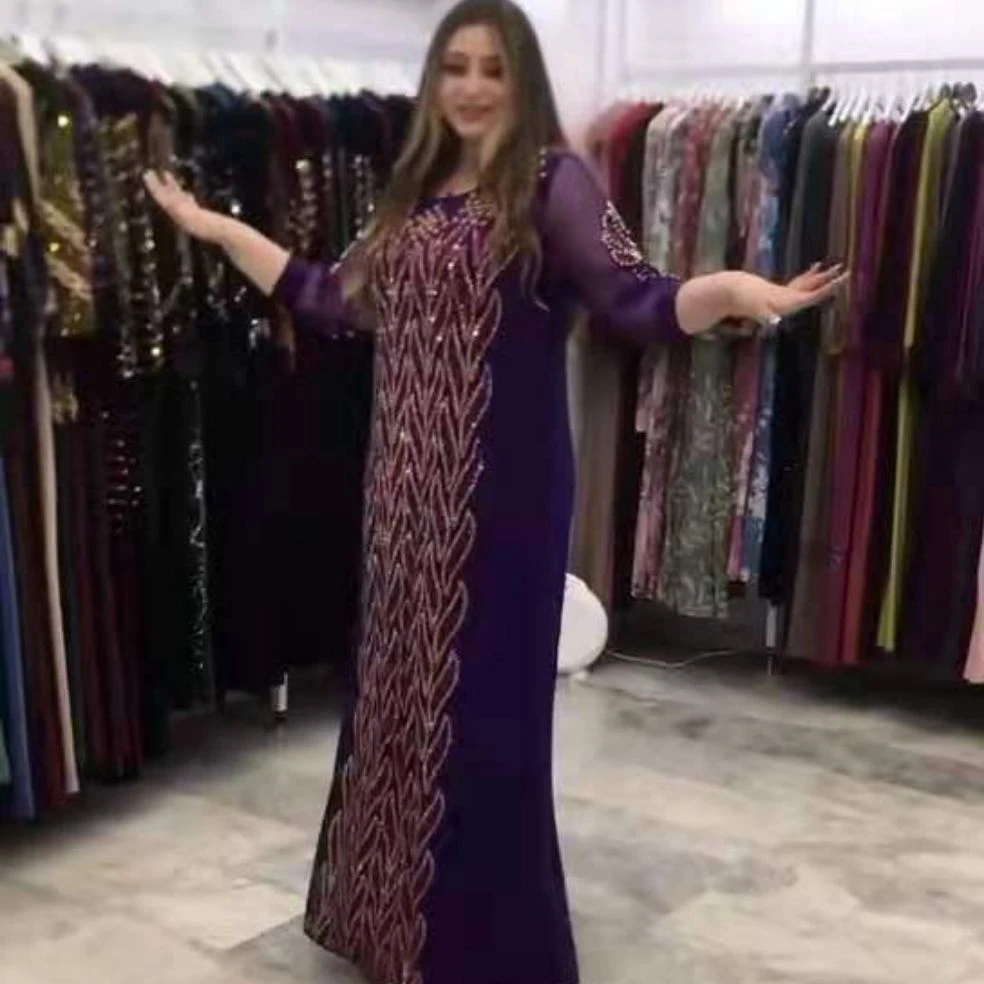 vestido marroqui mujer jelaba marocaine ropa arabe Vestido musulmán Euroamericano de África para mujer, vestido de temperamento noble, versión suelta, bata de diamante de islámica| - AliExpress