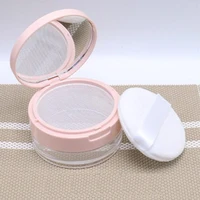 Portable Loose Powder Box with Makeup Puff Plastic 20g Empty Loose Powder Pot With Mirror Travel Makeup Cosmetics Container 2