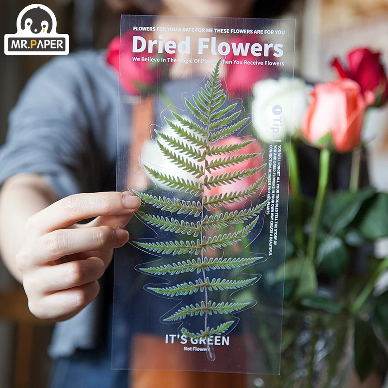 Mr.paper 8 Designs 6Pcs Weekend Flowers Deco Stickers Scrapbooking Styling Toy Deco Album DIY Stationery Stickers