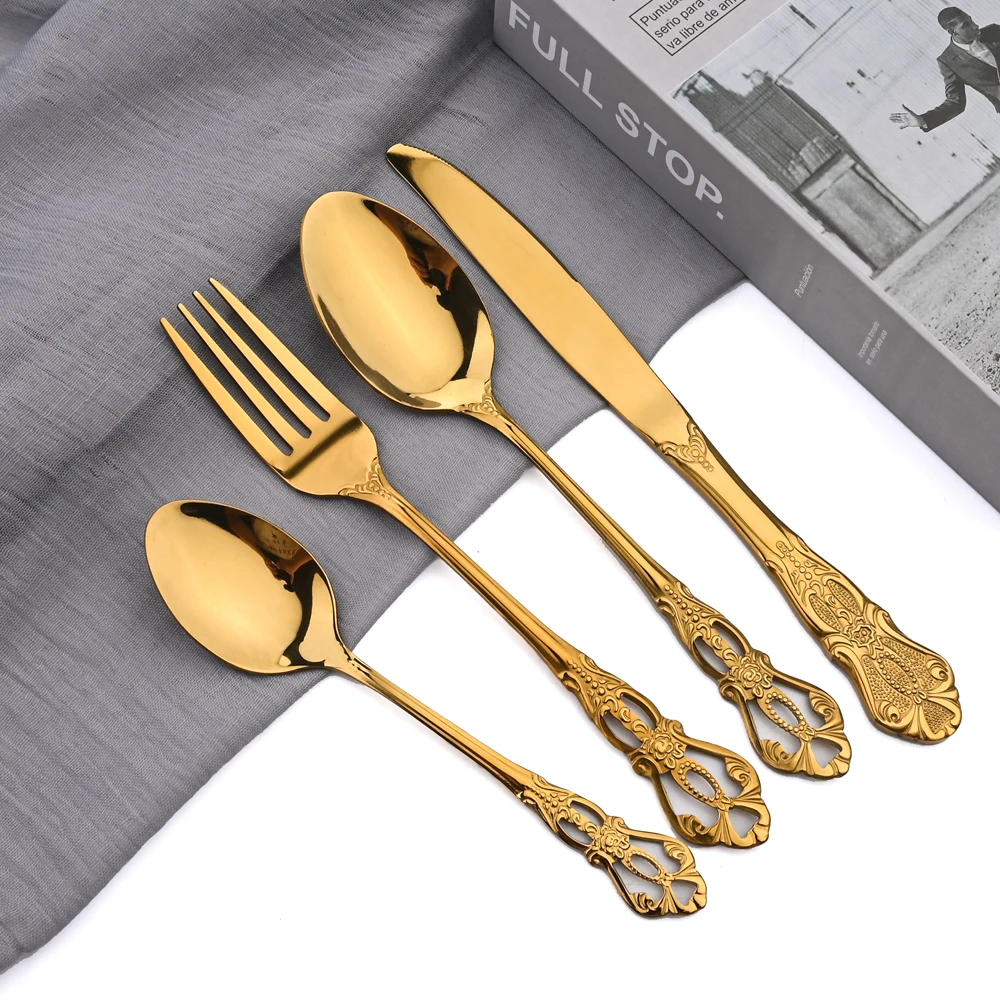 Description Picture 5 of itemAJOYOUS 30Pcs Cutlery Set Stainless Steel Dinnerware Kitchen Flatware Knife Fork Tea Spoon Western Tableware Mirror Silverware