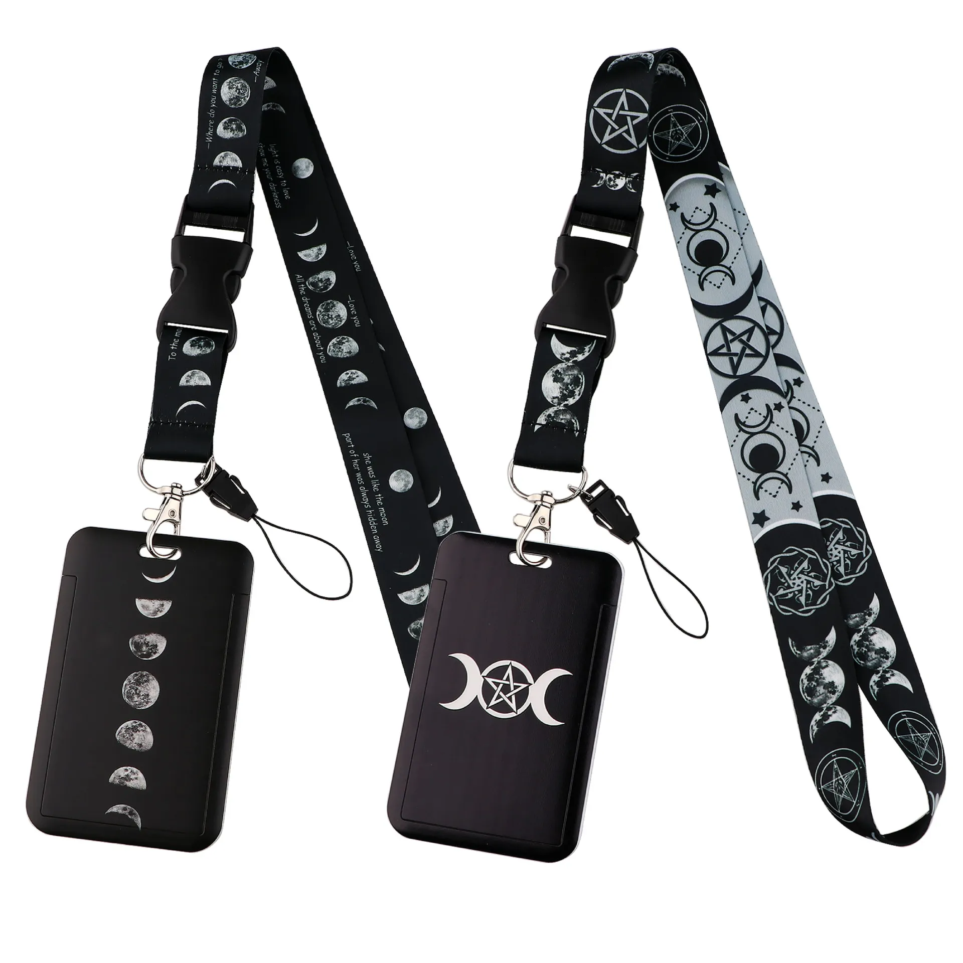 Sun Moon Goddess Mobile Phone Lanyard Card Cover Accessories Bus Card Student Work ID Hard Shell Protective Cover couples lanyard,hanging neck strap