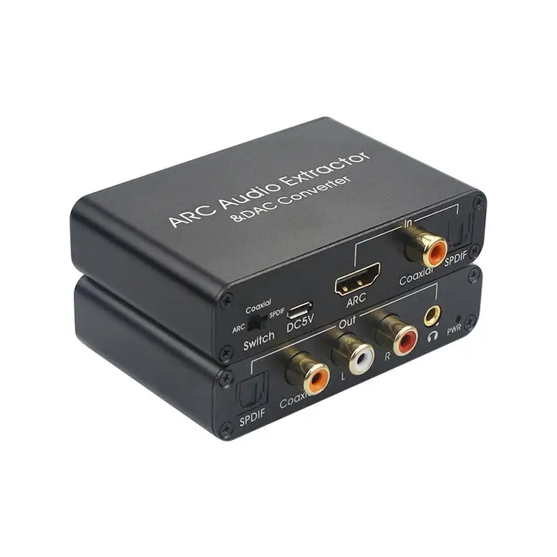 

192KHz Aluminum ARC Audio Adapter HDMI Audio Extractor Digital to Analog Audio Converter