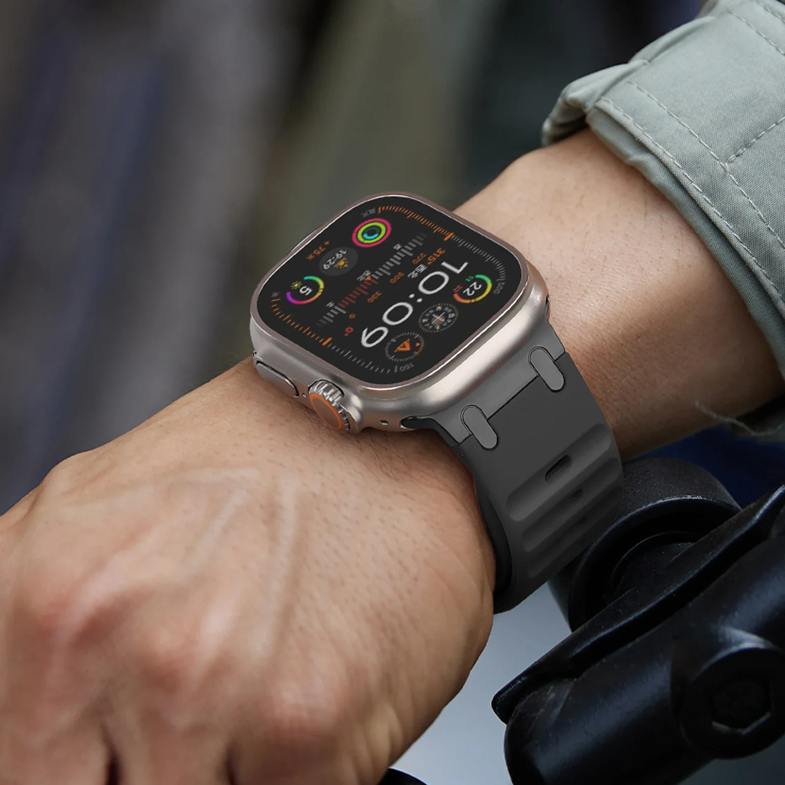 Durable Silicone Sport Strap with Stainless Steel Buckle
